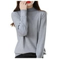 thumbnail image 1 of Gyexs Women's Oversized Fall Sweaters Neck Long Sleeve Fuzzy Knit Tops Knit Loose Thin Fall Winter Sweater Blouse Womens Fall Clothes, Grey, Size XXL, 1 of 6