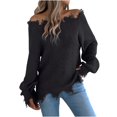 thumbnail image 1 of Gyexs Women's Oversized Fall Sweaters Solid Turtleneck Knit Sweater Wool Base Layer Sweater Pullover Tops Women's Fashion, Black, Size S, 1 of 8