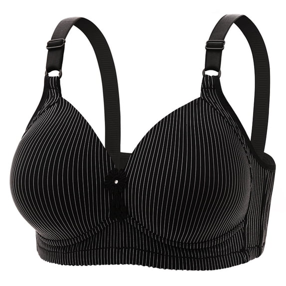 Gyexs Women's Plus Size Comfortable No Underwire Bra Thin Breathable Everyday Wear Womens Bras, Black, Size 52