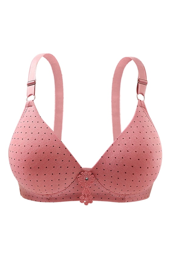 Women's Push Up Wireless Bra Comfort Support No Underwire Bralette Everyday Wear Soft Comfortable Underwear, Pink, Size 38