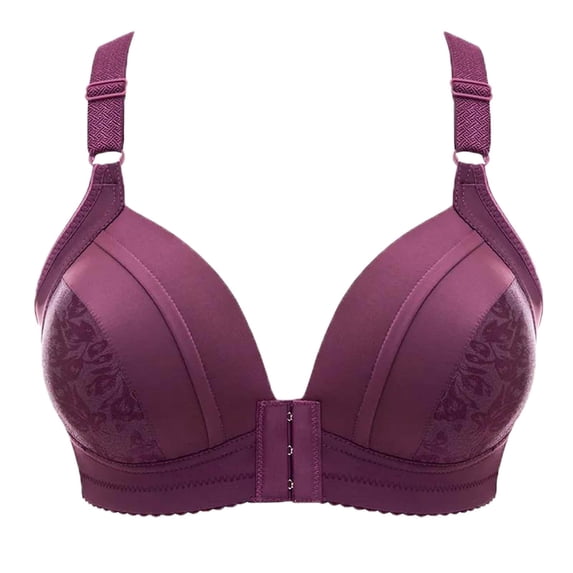 Gyexs Women's Push Up Wireless Bra Support Comfort No Underwire Bralette Everyday Wear Underwear Push Up Bras for Women, Purple, Size 46