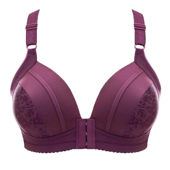 Gyexs Women's Push Up Wireless Bra Support Comfort No Underwire Bralette Everyday Wear Underwear Seamless Bras for Women, Purple, Size 50