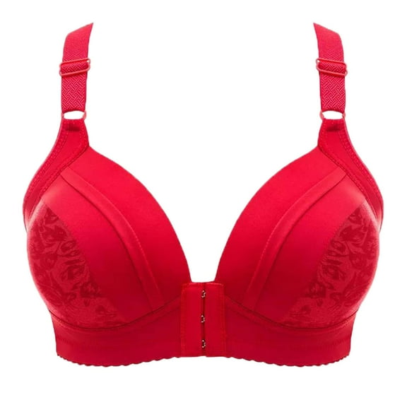 Gyexs Women's Push Up Wireless Bra Support Comfort No Underwire Bralette Everyday Wear Underwear Sports Bras for Women, Red, Size 48