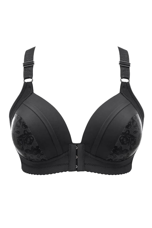 Women's Push Up Wireless Bra Support Comfort No Underwire Bralette Everyday Wear Underwear Womens Bras, Black, Size 46