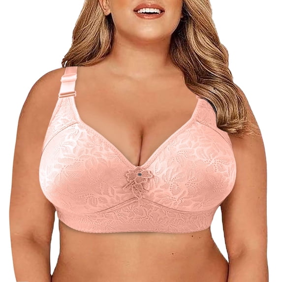 Gyexs Women's Seamless Sling Thread Back Wrap Chest Tube Top Lace Edge Bottoming Sports Bra Jelly Bras for Women, Pink, Size C
