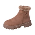 thumbnail image 1 of Gyexs Women's Snow Boots Size 7.5, Winter Shoes for Men, Adjustable, Buckle, Rain, Almond Toe, Winter Clothes, Coffee, Size 9, 1 of 8