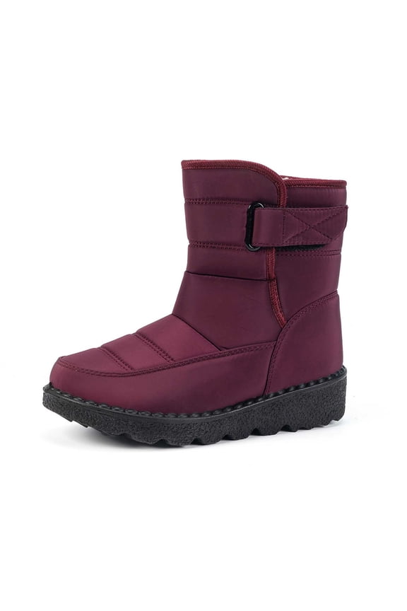 Women's Snow Boots Size 7.5, Winter Shoes for Women Dressy, Flexible, Button, Western, Open Toe, Women's Fashion, Red, Size 7.5
