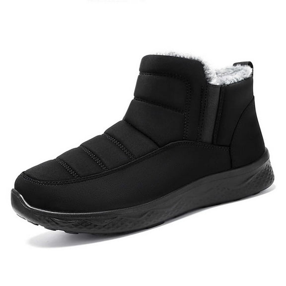 Gyexs Women's Snow Boots Size 7.5, Womens Winter Shoes Wide, Wide Calf, Hook & Loop, Moto, Composite Toe, Men's Fashion, Black, Size 6