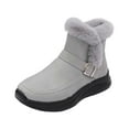 thumbnail image 1 of Gyexs Women's Snow Boots Slip On, Winter Shoes Women Slip On, Flexible, Snap, Riding, Square Toe, Winter Clothes, Grey, Size 8, 1 of 8