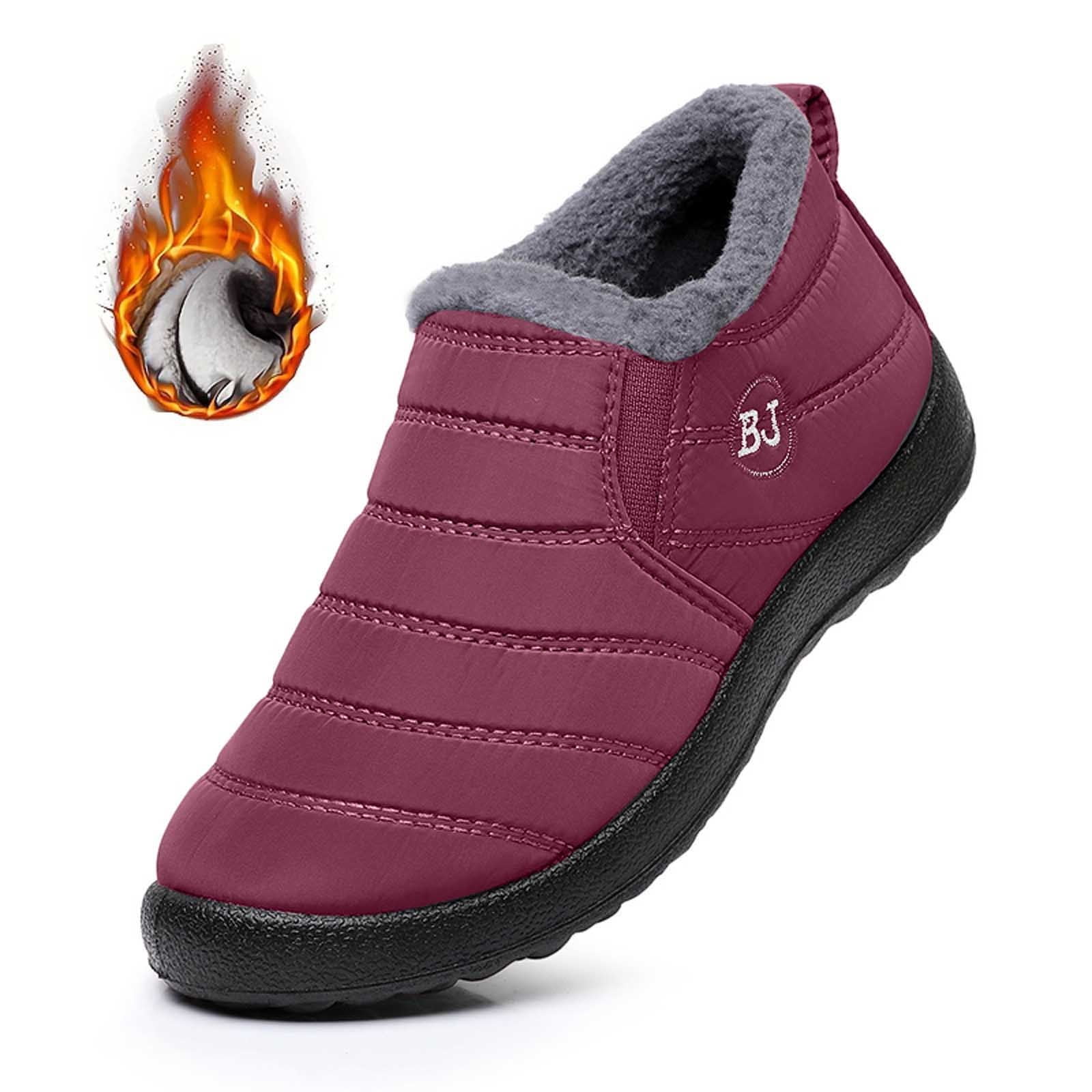 Gyexs Women's Snow Boots Tall, Winter Shoes for Women Size 6, Fold Over, Lace-Up, Western, Open Toe, Winter Clothes, Brick Red, Size 12