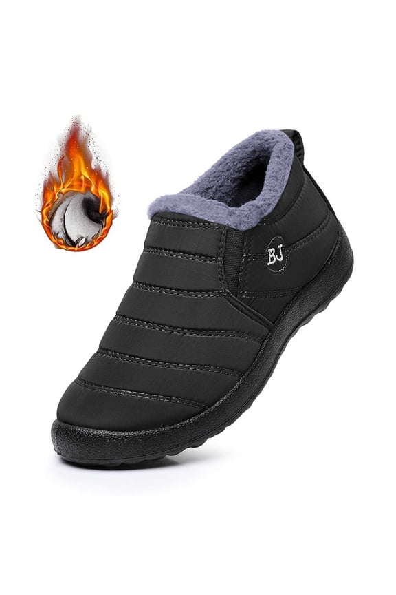 Women's Snow Boots Waterproof, Winter Shoes Women Size 9, Fuzzy, Snap, Chukka, Round Toe, Women's Fashion, Black, Size 12