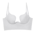 thumbnail image 1 of Gyexs Women's Solid Low Back Underwire Bra with Convertible Straps U Shape Backless Design for Comfortable Support, White, Size L, 1 of 6