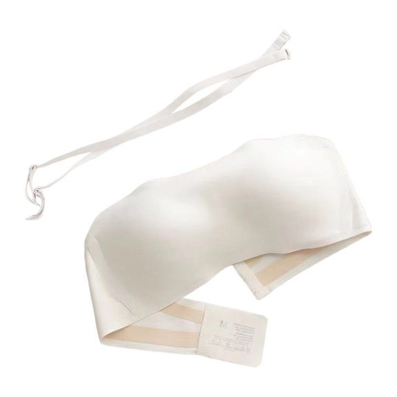 Gyexs Women's Strapless Bra Comfortable Thin Non Traceless Breathable Wireless Support Plus Size Bras for Women, White, Size M