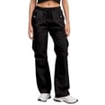 thumbnail image 1 of Gyexs Women's Travel Pants Wide Leg Loose Loungewear Pants High Waisted Athletic Joggers Womens Clothes, Black, Size L, 1 of 6