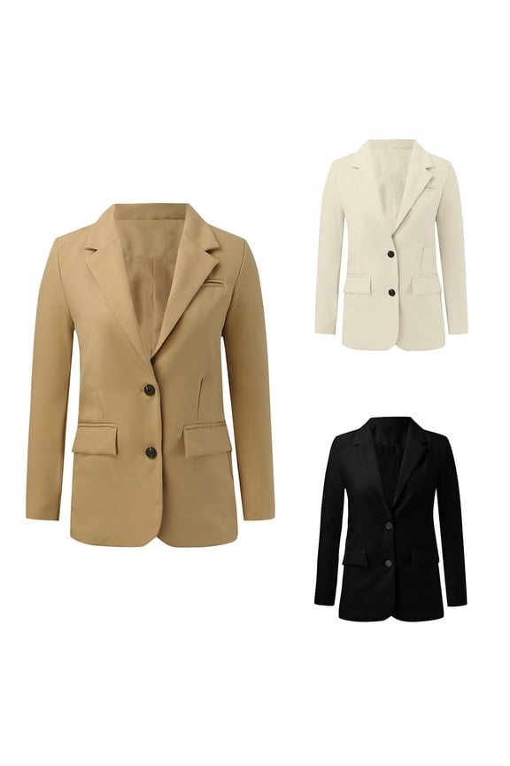 Womens Blazers for Work Casual Formal Business Suit Jackets Two Button Open Front Plus Size Dressy Tops Fall Winter Coat, White, Size M