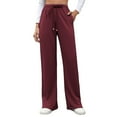 thumbnail image 1 of Gyexs Womens Casual Sweatpants Petite Low Rise Palazzo Track Pant Plus Size Fashion Elegan Work Pants Fall Womens Clothes, RD1, Size XXL, 1 of 4