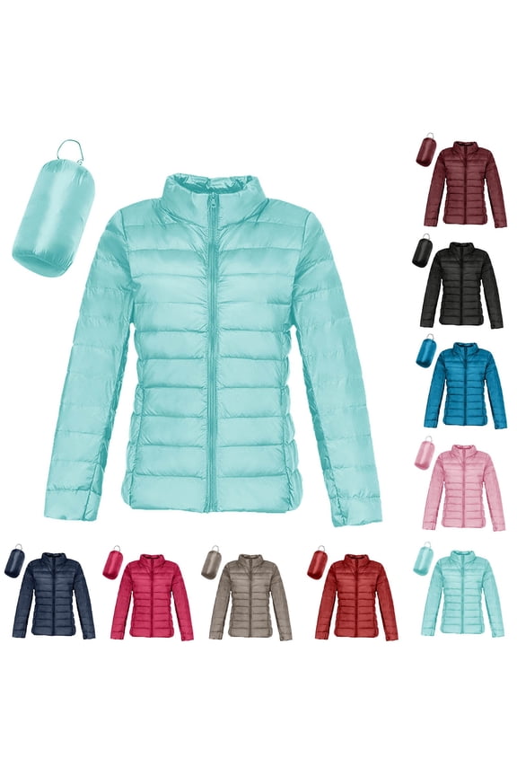 Womens Coats - Puffer Jackets for Women Lightweight Foldable Packable Down Jacket Women's Winter Coats, Blue, Size M