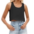thumbnail image 1 of Gyexs Womens Country Concert Tank Tops Solid Color Crop Top Summer Outfits for Girl (Black, XXL), 1 of 4