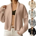 thumbnail image 1 of Gyexs Womens Cropped Cardigan Sweaters Open Front Coatigan Jacket Long Sleeve Sweater Coat Trendy Fall Winter Outerwear (Khaki, Size M), 1 of 7