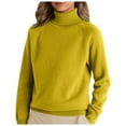 thumbnail image 1 of Gyexs Womens Fall Sweaters Casual Classic Soft Loose Fit Basic Pullover Business Casual Work Blouses Christmas Sweater, Yellow, Size L, 1 of 4