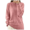 thumbnail image 1 of Gyexs Womens Fall Sweaters Casual Classic Soft Loose Fit Basic Pullover Solid Lightweight Knit Pullover Tops Women's Fashion, Red, Size XL, 1 of 5