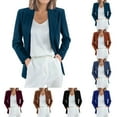 thumbnail image 1 of Gyexs Womens Long Sleeve Button Blazers Work Casual Notch Lapel Business Open Front Blazer Jacket with Pockets, Red, Size L, 1 of 6