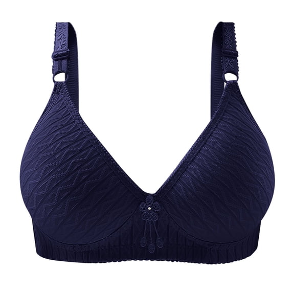 Gyexs Womens Open Back Haped Bra Summer Thin Underwear No Steel Ring Comfortable Support Bras for Older Women, Blue, Size 38