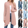 thumbnail image 1 of Gyexs Womens Open Front Knit Cardigan Long Batwing Sleeve Oversized Sweater Chunky Boho Pockets Coat (Green, Size M), 1 of 8