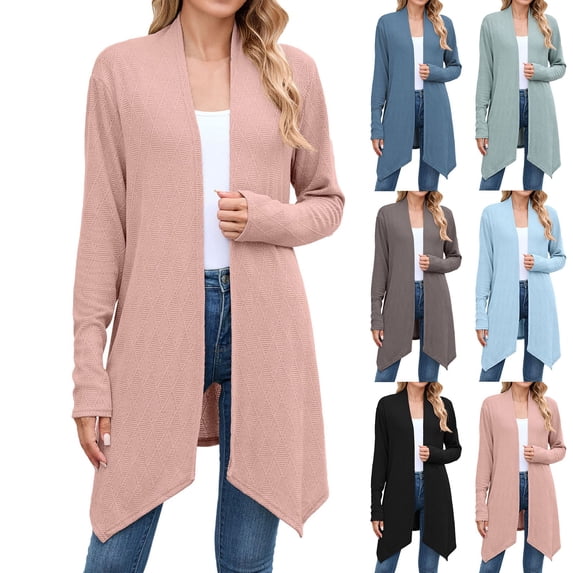 Gyexs Womens Open Front Knit Cardigan Long Batwing Sleeve Oversized Sweater Chunky Boho Pockets Coat (Green, Size M)
