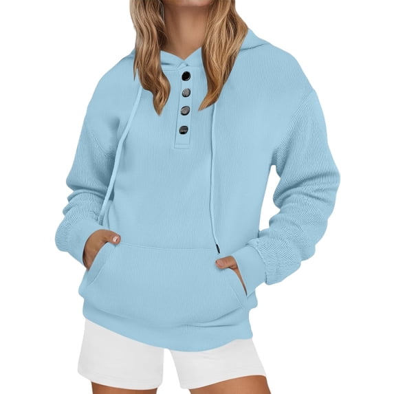 Gyexs Womens Oversized Hoodies Long Sleeve Drawstring Hooded Sweatshirts Long Sleeve Shirts Fashion Tops Fall Winter Clothes, Light Blue, Size XXXXL