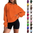 thumbnail image 1 of Gyexs Womens Oversized Hoodies Long Sleeve Fall Winter Sweatshirts Solid Color Loose Casual Fashion Cute Pullovers, Red, Size XXXL, 1 of 7