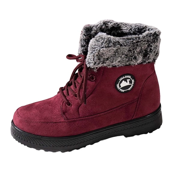 Gyexs Womens Snow Boots Size 7, Winter Shoes Women Work, Orthotic Technology, Bungee, Moto, Snip Toe, Women's Fashion, Red, Size 8