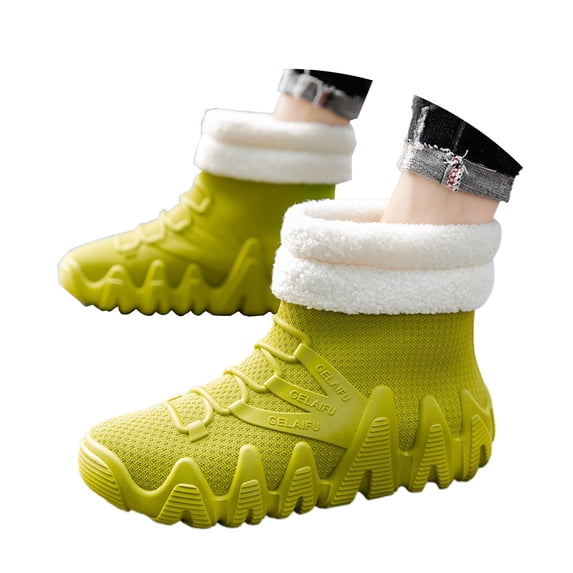 Gyexs Womens Snow Boots Size 8, Winter Shoes for Women 2025 Dressy Loafers, Orthotic Technology, Button, Western, Composite Toe, Sportswear, Green, Size 10.5