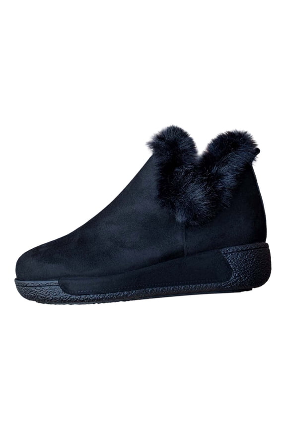 Womens Snow Boots Size 8, Womens Winter Shoes 2025, Wide Calf, Zip, Moto, Bump Toe, Outerwear, Black, Size 7.5