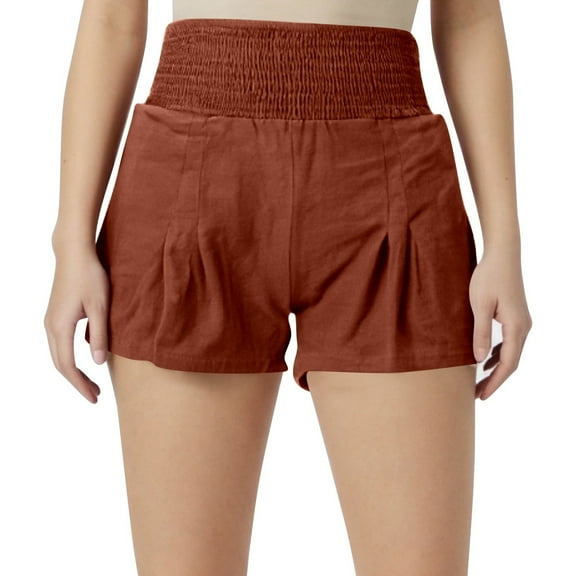 Gyexs Women's Shorts Elastic Waisted Beach Pants Girls Bottoms Shorts Summer Plus Size Solid Shorts Sportswear Black Shorts Workout Bike Shorts with Pockets