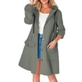 thumbnail image 1 of Gyexs Womens Waterproof Raincoat Lightweight Rain Jacket Long Hooded Trench Coats Outdoor Windbreaker Travel Jackets, 1 of 5