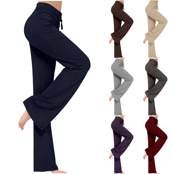 Gyexs Womens Wide Leg Yoga Pants High Waist Loose Fit Comfy Loungewear Trousers Bootcut Drawstring Workout Leggings (Light Gray, Size XXXL)