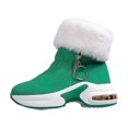 thumbnail image 1 of Gyexs Womens Winter Snow Boots Pointed Toe High Heel Winter Short Boots Comfortable Side Zipper Platform Sneakers Booties, Green, Size 8, 1 of 8