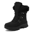 thumbnail image 1 of Gyexs Womens Winter Snow Boots Waterproof Shoes Walking Comfortable Hiking Tennis Booties Furry Mid Calf Warm Lightweight Sports Shoes, Black, Size 7.5, 1 of 8