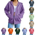 thumbnail image 1 of Gyexs Womens Zip Up Hoodies Casual Long Sleeve Hoodie Jacket Oversize Lightweight Pullover Sweatshirts Tops with Pockets, Beige, Size XXL, 1 of 9