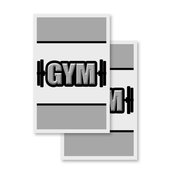 Gym (2-PACK) 24" x 36" Vinyl Decals | Sign Insert Peel & Stick Decals Stickers Window Signs