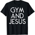 thumbnail image 1 of Gym And Jesus Christian Workout Fitness Exercise Women Men T-Shirt, 1 of 3