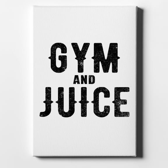 DistinctInk 11X14 Canvas Wall Art - Gym And Juice - 5/8 inch Gallery Wrapped, White Edge