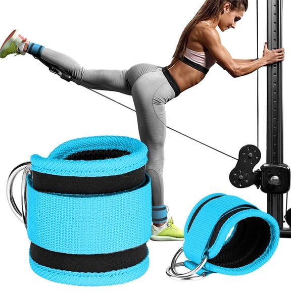 Gym Ankle Straps with Neoprene Padding â Adjustable D-Ring for Cable Machines â Leg Workout Attachments for Glute Kickbacks, Abductors & Lower Body Exercises