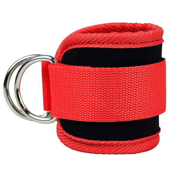 Gym Ankle Straps with Neoprene Padding â Adjustable D-Ring for Cable Machines â Leg Workout Attachments for Glute Kickbacks, Abductors & Lower Body Exercises