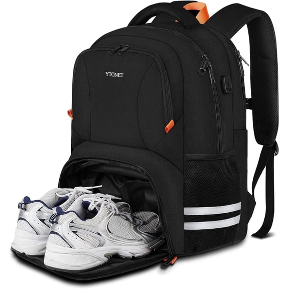 Gym Backpack For Men Women Travel Sports Track Bag With Shoe Compartment, Tennis Bag 6 Rackets, Large Tennis Racket Bag for Men
