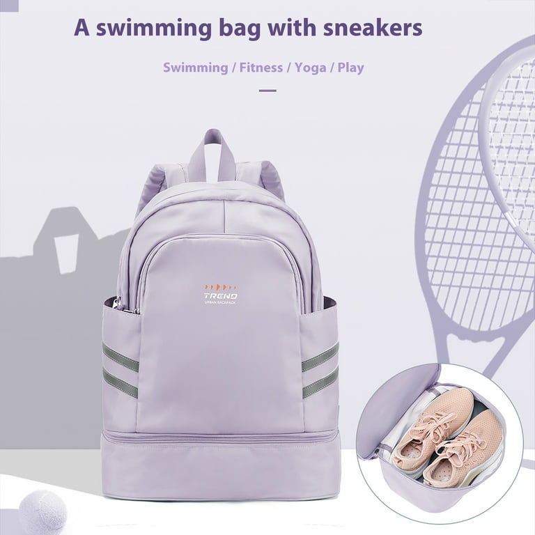 Waterproof Gym Backpack for Women, Lightweight, Shoe Compartment
