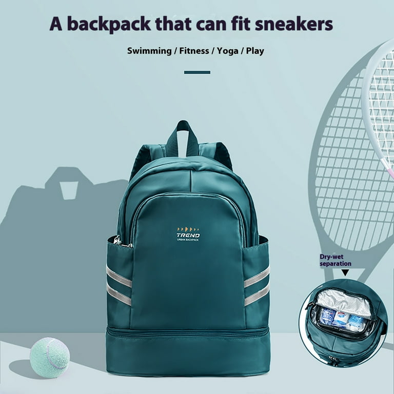Waterproof Athletic Women's Gym Backpack, Mesh Shoes Compartment