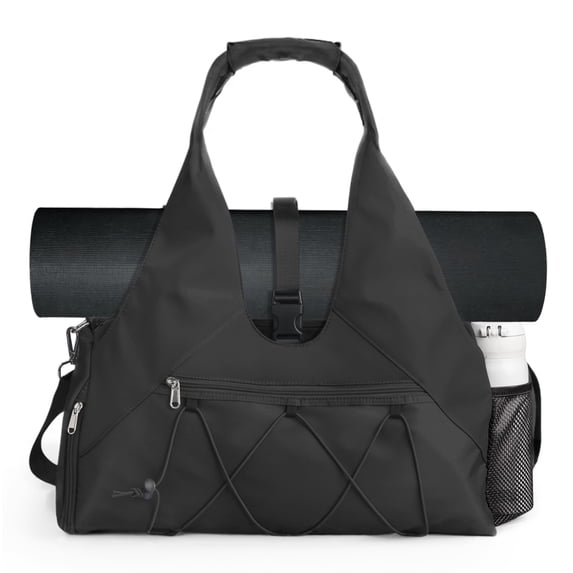 Gym Bag For Women With Yoga Mat Holder & Shoe Compartment & Wet Dry Storage Pocket & Adjustable Strap