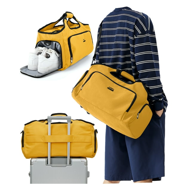 Gym Bag Personal Item Travel Tote Bag Beige Duffle Bag Weekender